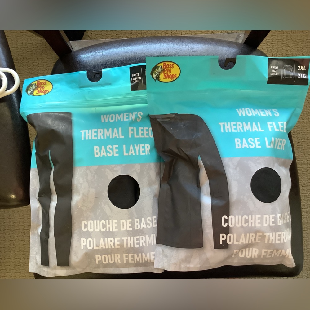 BassPro Thermal Fleece Base Top and Bottom’s 2XL
